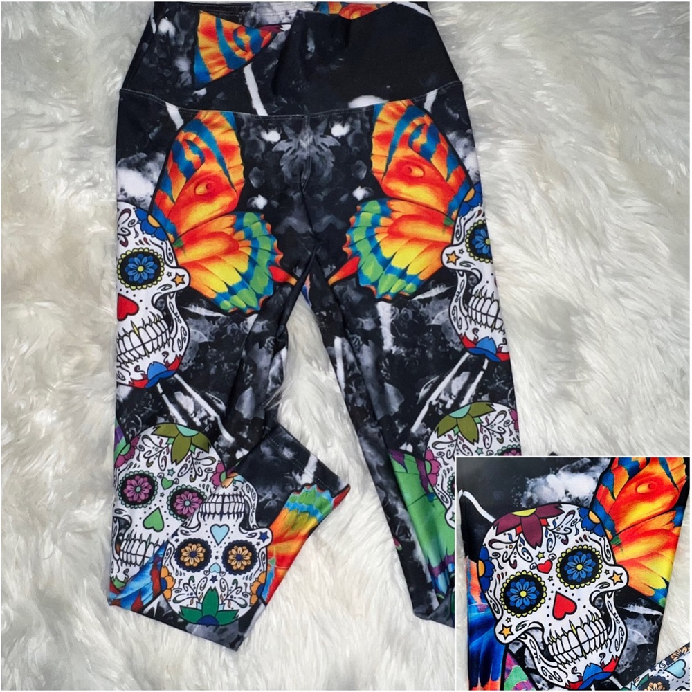 Lavaloka Mariposa Skull Leggings
